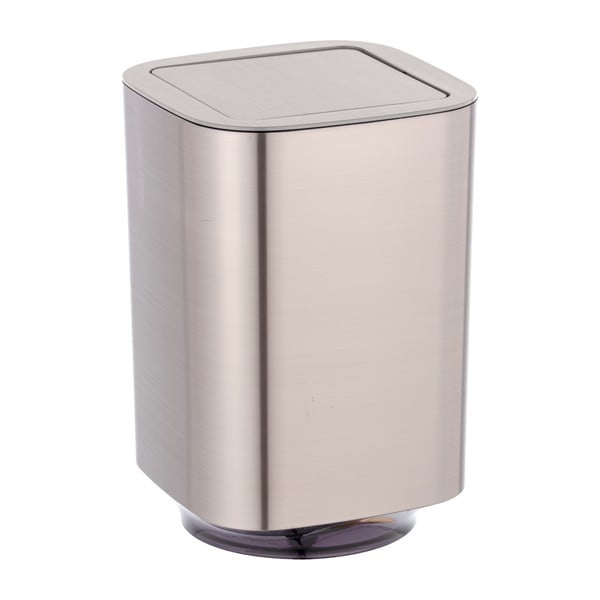 Spīdīgas sudraba krāsas plastmasas atkritumu tvertne 5,5 l Auron – Wenko-image-1