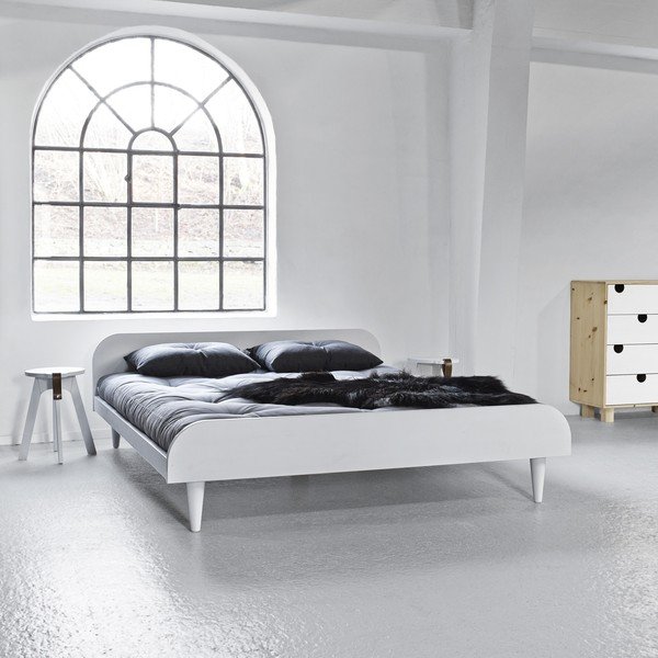 Divguļamā gulta no priedes koka ar matraci Design Twist Double Latex White Natural, 180 x 200 cm-image-1