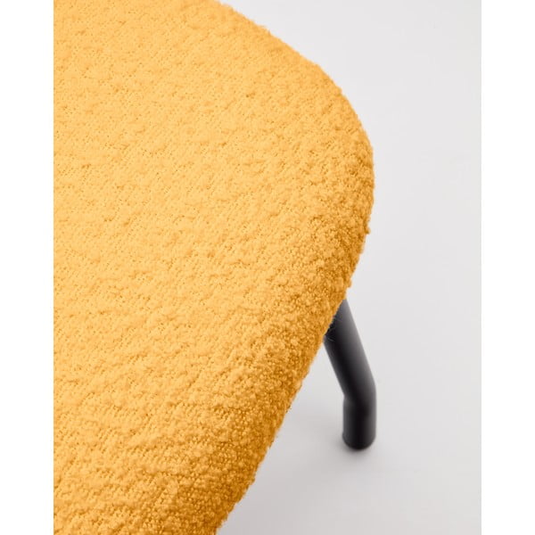 Sinepju dzeltens pufs no buklē auduma Belina – Kave Home-image-4