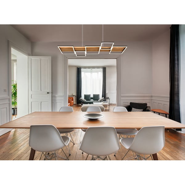 Melna/dabīga toņa LED piekaramā lampa ar regulējamu spilgtumu Harper – Trio-image-1