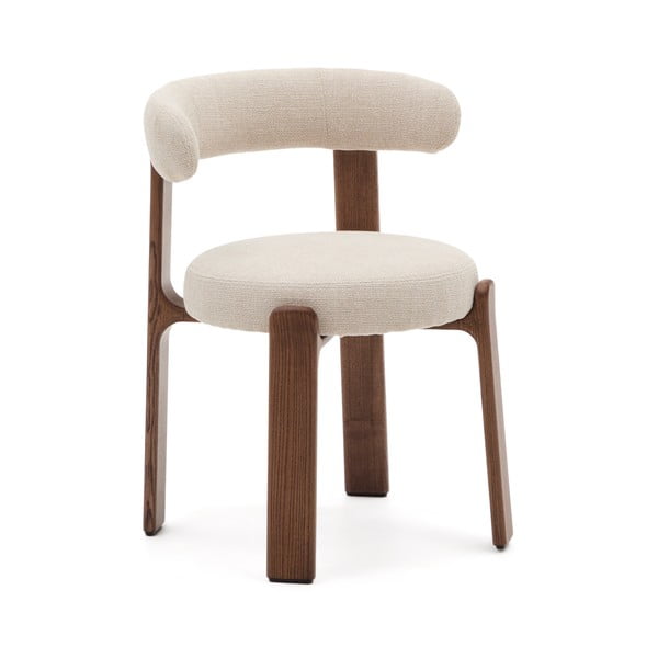 Brūns/bēšs oša masīvkoka pusdienu krēsls Granite – Kave Home