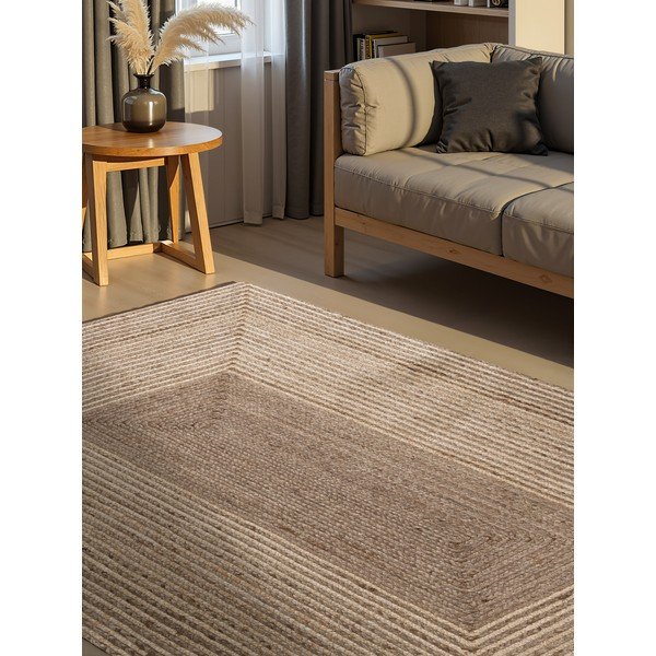 Gaiša dabīga toņa/tumša dabīga toņa divpusējs/ar rokām darināts džutas paklājs 120x170 cm Juno – Hanse Home-image-1