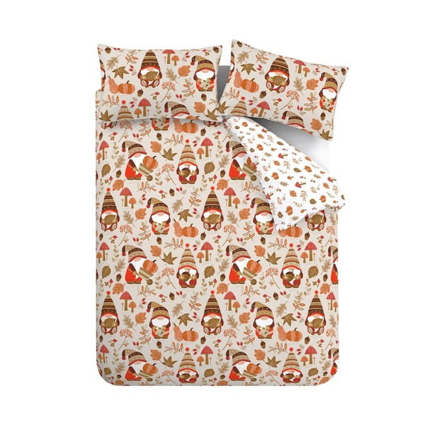 Oranža/brūna vienguļamā gultas veļa 135x200 cm Woodland Gonks – Catherine Lansfield