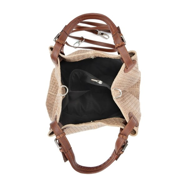 Brūnas un pelēkas ādas rokassomiņa Isabella Rhea 858-image-4