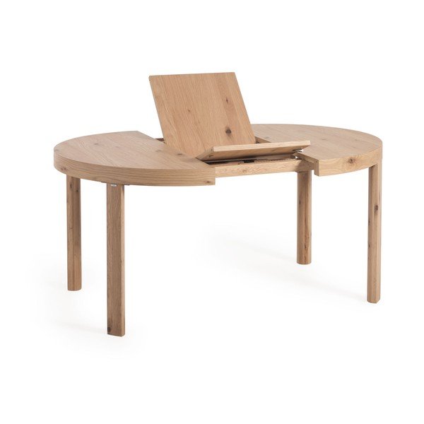 Apaļš izvelkams ēdamgalds ar papildu galda virsmu ar ozolkoka imitāciju ø 120 cm Colleen – Kave Home-image-4