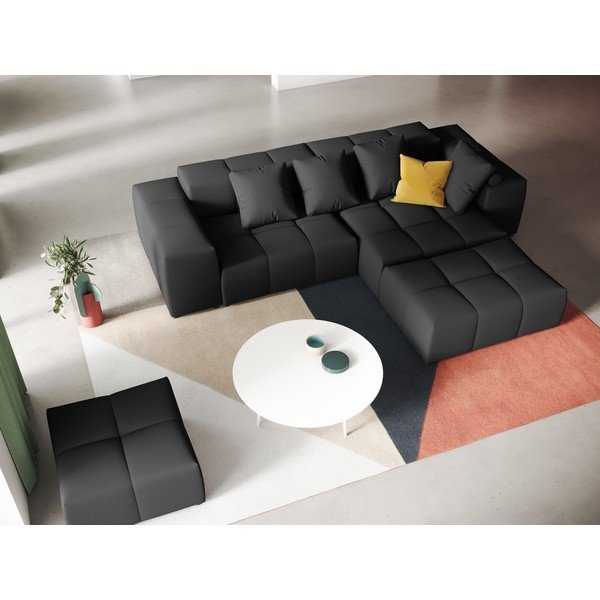 Melns stūra dīvāns (maināms stūris) Rome – Cosmopolitan Design -image-1