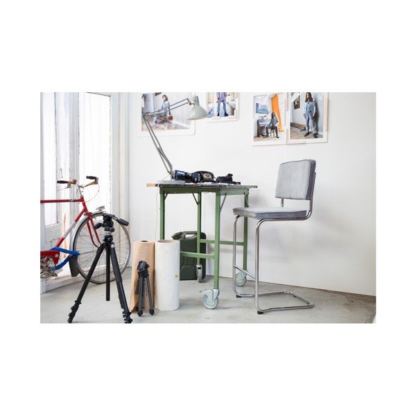 Tumši pelēks bāra krēsls 113 cm Ridge Rib – Zuiver-image-2