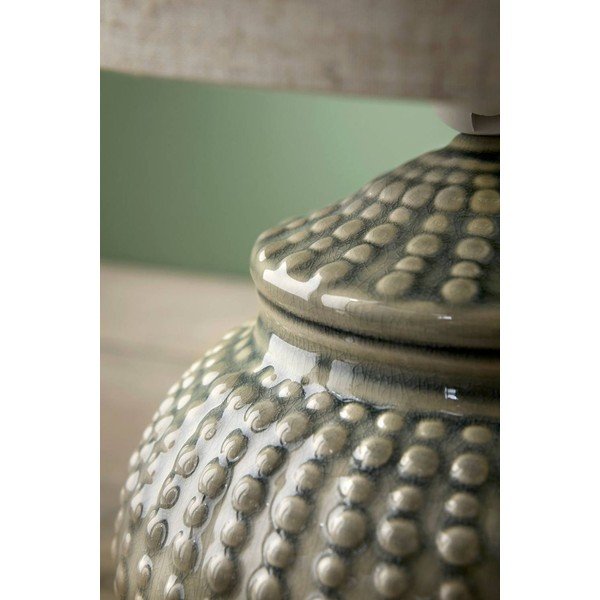 Pelēka/bēša lina galda lampa (augstums 39 cm) Niko – Ellos Home-image-2