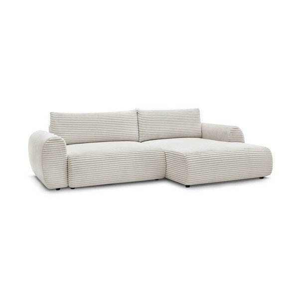 Krēmkrāsas velveta salokāms stūra dīvāns (ar labo stūri) Lucien – Bobochic Paris-image-3