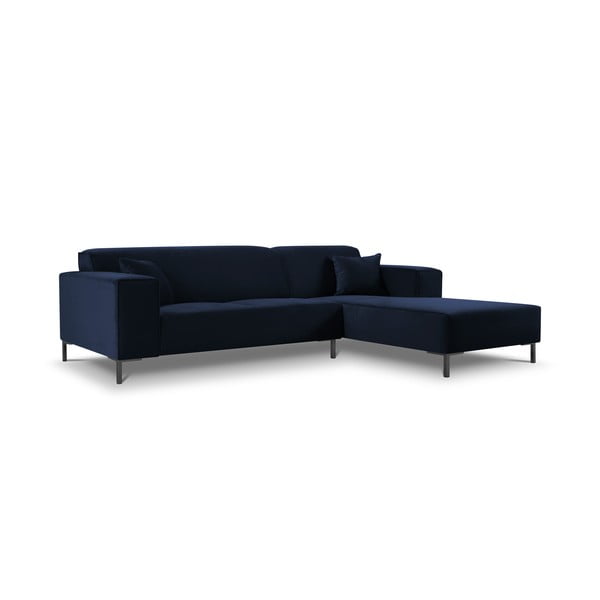 Zils samta stūra dīvāns Cosmopolitan Design Siena, labais stūris