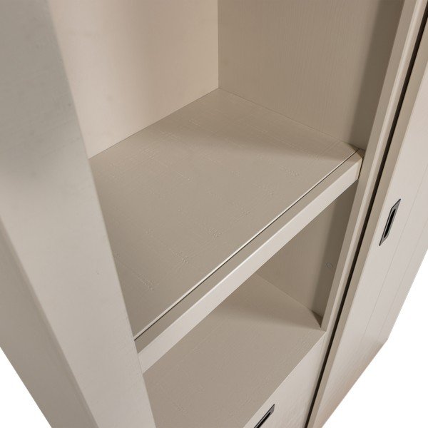 Pelēkbēšs priedes masīvkoka skapītis ar bīdāmām durvīm 122x230x37 cm Slide – vtwonen-image-4