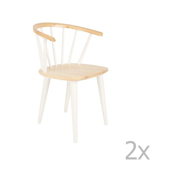 2 baltu gumijkoka krēslu komplekts White Label Gee