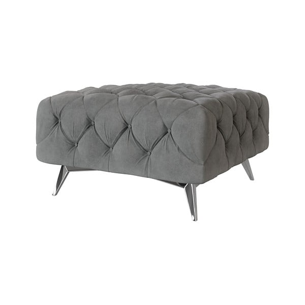 Pelēks samta kāju soliņš Chelsea – Ropez-image-1