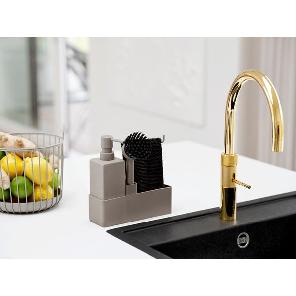 Gaiši brūns plastmasas/silikona mazgāšanas līdzekļu turētājs Singles – Zone-image-1