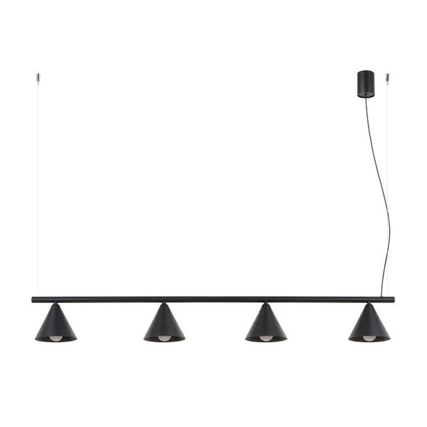 Melna tērauda piekaramā lampa Zylo – Sollux