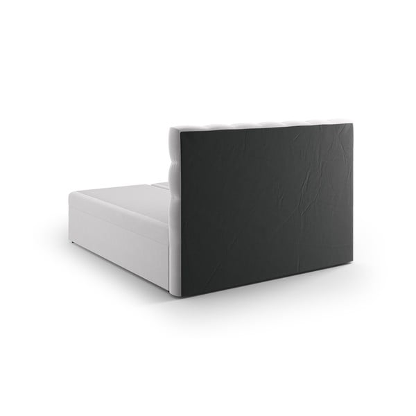 Gaiši pelēka atsperu gulta ar veļas kasti 160x200 cm Bali – Cosmopolitan Design-image-2