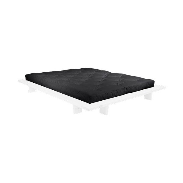 Divguļamā gulta no priedes koka ar matraci Karup Design Japan Comfort Mat White Black, 140 x 200 cm