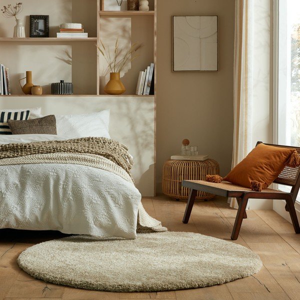Bēšs apaļš paklājs ø 133 cm – Flair Rugs-image-1