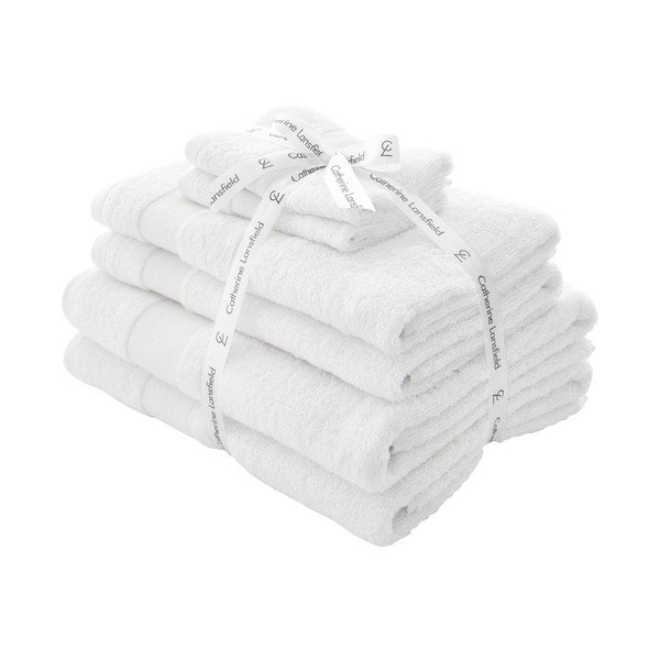 Balti frotē kokvilnas dvieļi komplektā (6 gab.) Anti-Bacterial – Catherine Lansfield