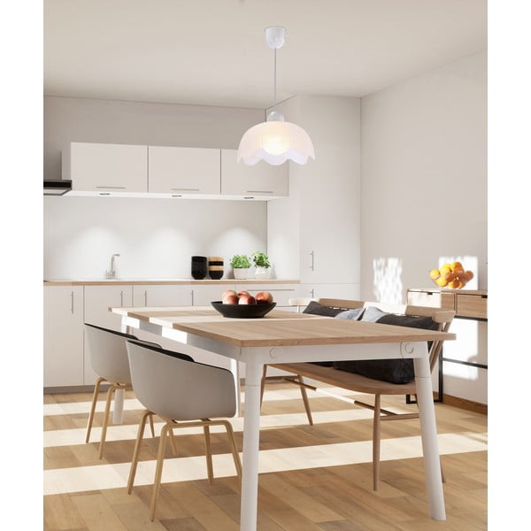 Balta piekaramā lampa ar stikla abažūru ø 25 cm Bratek – Candellux Lighting-image-1