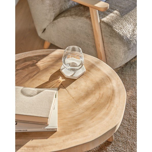 Mungura masīvkoka apaļš sānu galdiņš ø 65 cm Wellcres – Kave Home-image-2