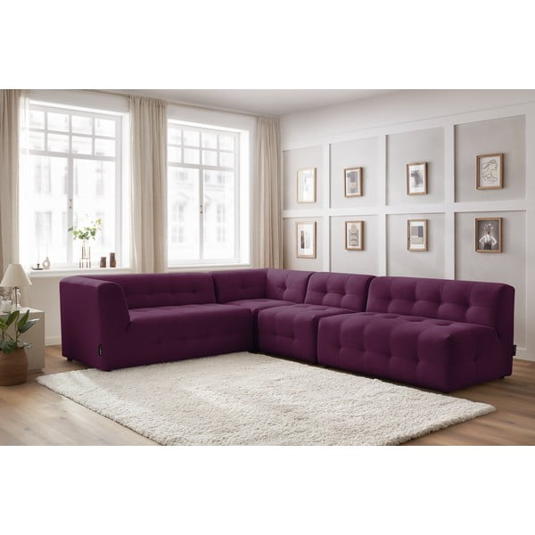 Tumši violets stūra dīvāns (kreisais stūris) Kleber – Bobochic Paris-image-1