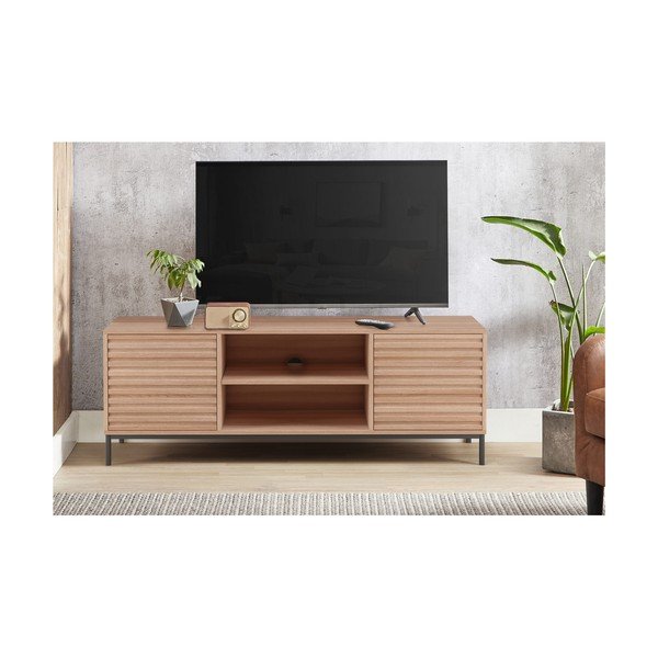 Dabīga toņa TV galdiņš ar ozolkoka imitāciju 140x50 cm Celine – Støraa-image-3