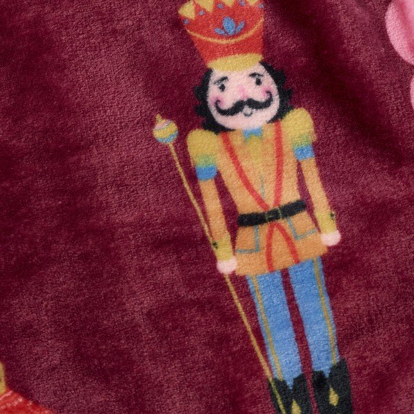 Bordo/rozā pleds ar Ziemassvētku motīvu 170x130 cm Christmas Nutcracker – Catherine Lansfield-image-3