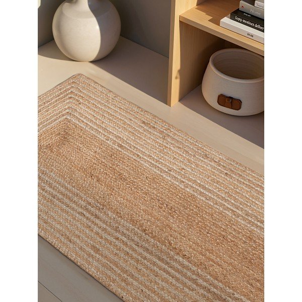 Dabīga toņa/gaiša dabīga toņa divpusējs/ar rokām darināts džutas celiņa paklājs 80x200 cm Juno – Hanse Home-image-3