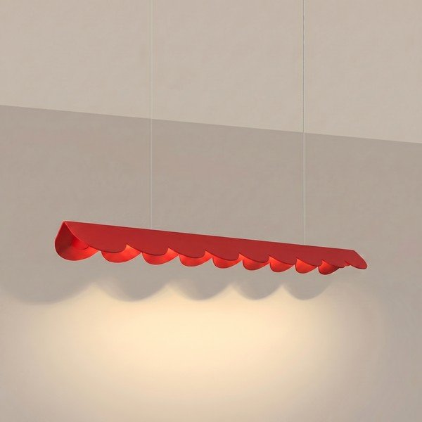 Sarkana alumīnija LED piekaramā lampa BISCUIT – Thoro-image-1