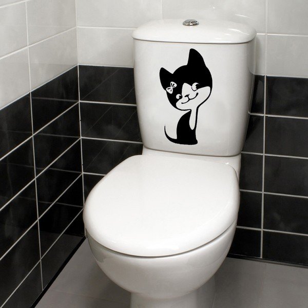 Dekoratīvā uzlīme tualetei Kitty