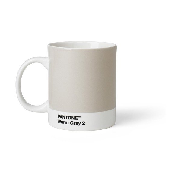 Gaiši pelēka porcelāna krūze 375 ml Warm Gray 2 – Pantone