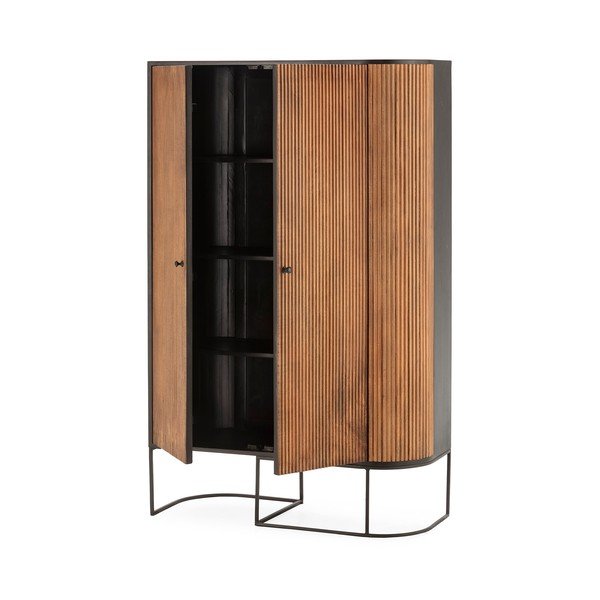 Dabīga toņa mango masīvkoka kumode 100x165x40 cm Curve – MOME-image-2