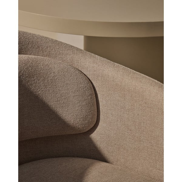 Bēšs polsterēts ēdamistabas krēsls ar roku balstiem Minda – Kave Home-image-3