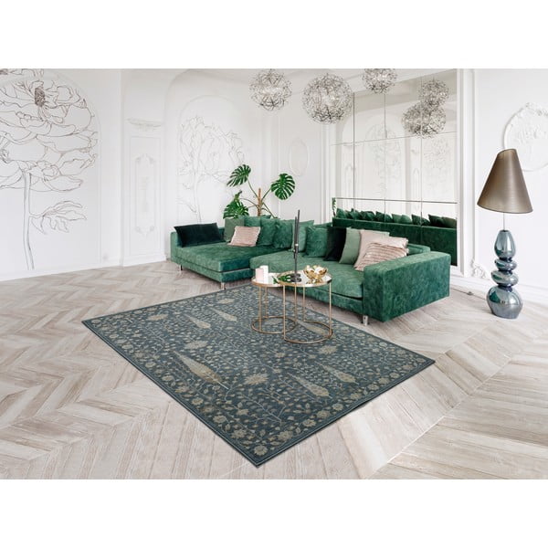 Zils viskozes paklājs Universal Vintage Flowers, 140 x 200 cm-image-1