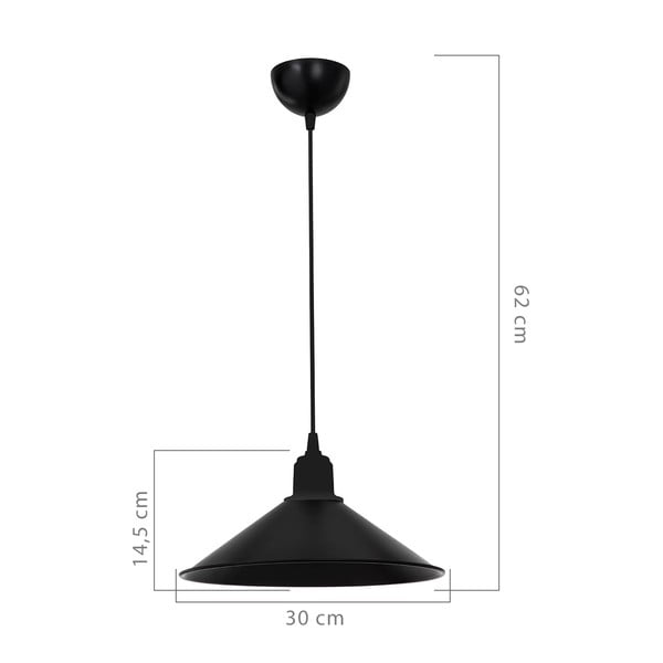 Melna plastmasas griestu lampa ø 30 cm – Squid Lighting-image-2