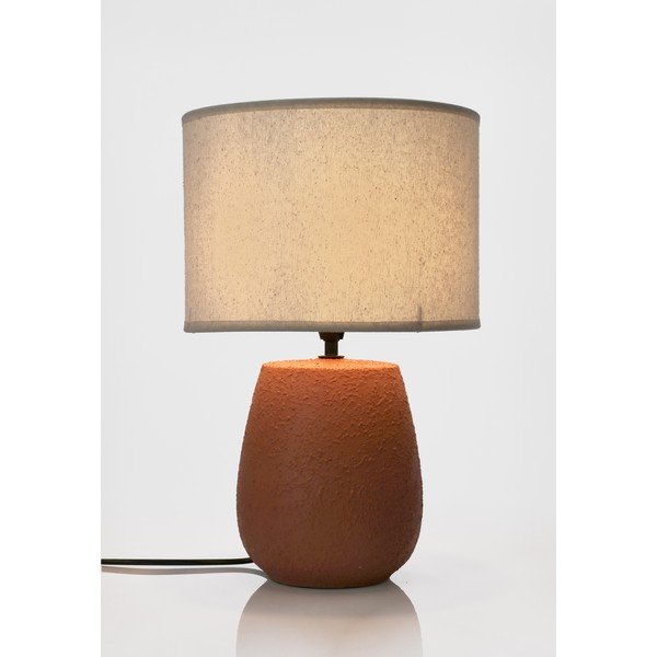 Terakotas oranža keramikas galda lampa ar auduma abažūru (augstums 41,5 cm) Irvin – Yes Everyday-image-2