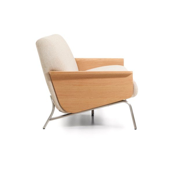 Bēšs dīvāns no šenila auduma 205 cm Amsen – Kave Home-image-3