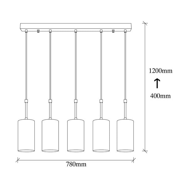 Piekaramā lampa ar 5 spuldzēm zelta krāsā Opviq lights Kem-image-3
