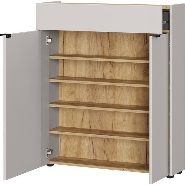 Krēmkrāsas matēts skapītis 83x99x22 cm Ameca – Germania-image-3
