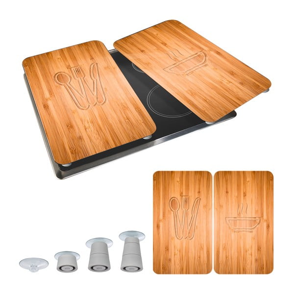 Stikla aizsargplāksnes plītij (2 gab.) Wenko Lunch, 52 x 30 cm-image-2