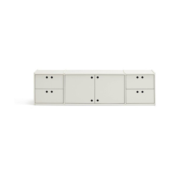 Krēmkrāsas TV galdiņš 157x42x40 cm Wally – Teulat