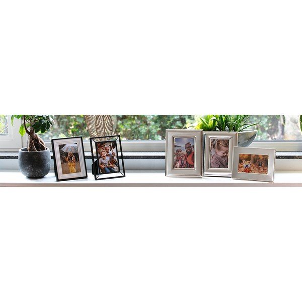 Melns metāla stāvošs/piekarināms foto rāmis 10x15 cm Prisma – Zilverstad-image-1