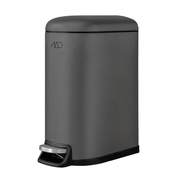 Tumši pelēka metāla atkritumu tvertne ar pedāli 10 l Walther – Mette Ditmer Denmark