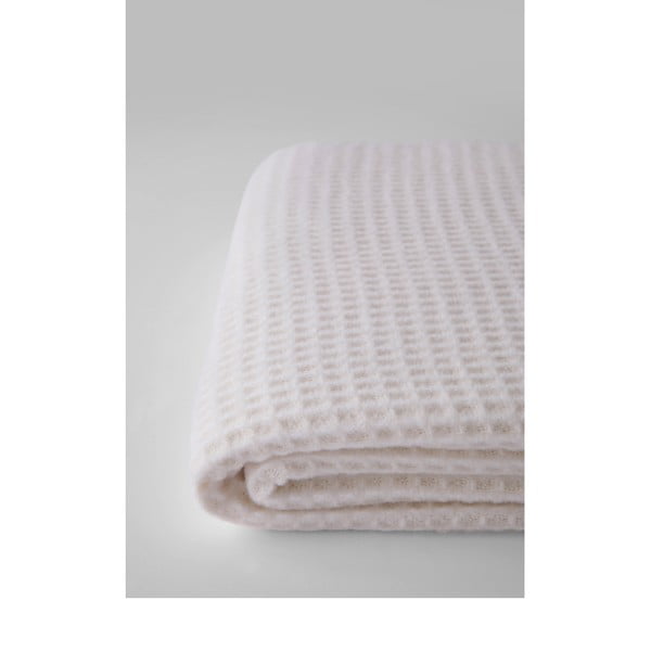 Krēmkrāsas pleds ar vafeļu rakstu Euromant Waffel, 140 x 160 cm-image-1