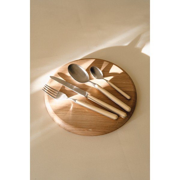 Gaiši dzeltens/sudraba krāsas nerūsējošā tērauda galda piederumi (4 gab.) 1 personai Noli – noo.ma-image-2