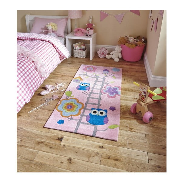 Rozā bērnu paklājs Think Rugs Hong Kong Kiddo Pinkie, 70 x 140 cm-image-1