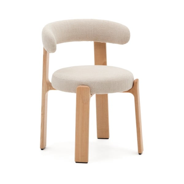 Bēšs/dabīga toņa oša masīvkoka pusdienu krēsls Granite – Kave Home