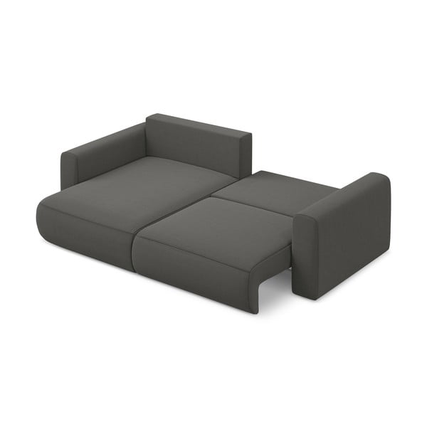 Tumši pelēks samta salokāms/ar uzglabāšanas vietu stūra dīvāns (ar kreiso stūri/ar zvilni) Kapua – Makamii-image-3