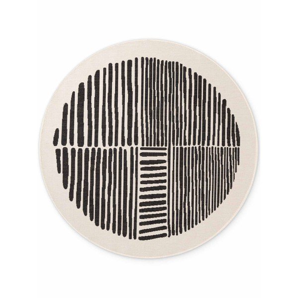 Melns/krēmkrāsas apaļš iekštelpu un āra paklājs ø 160 cm Haringey Bounds – Ted Baker